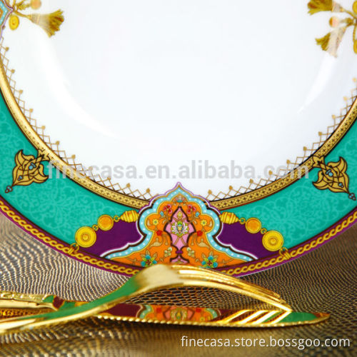 8.5 Inches Fine Hyper White Porcelain Luxury Dinner Plate of Summer of Persia